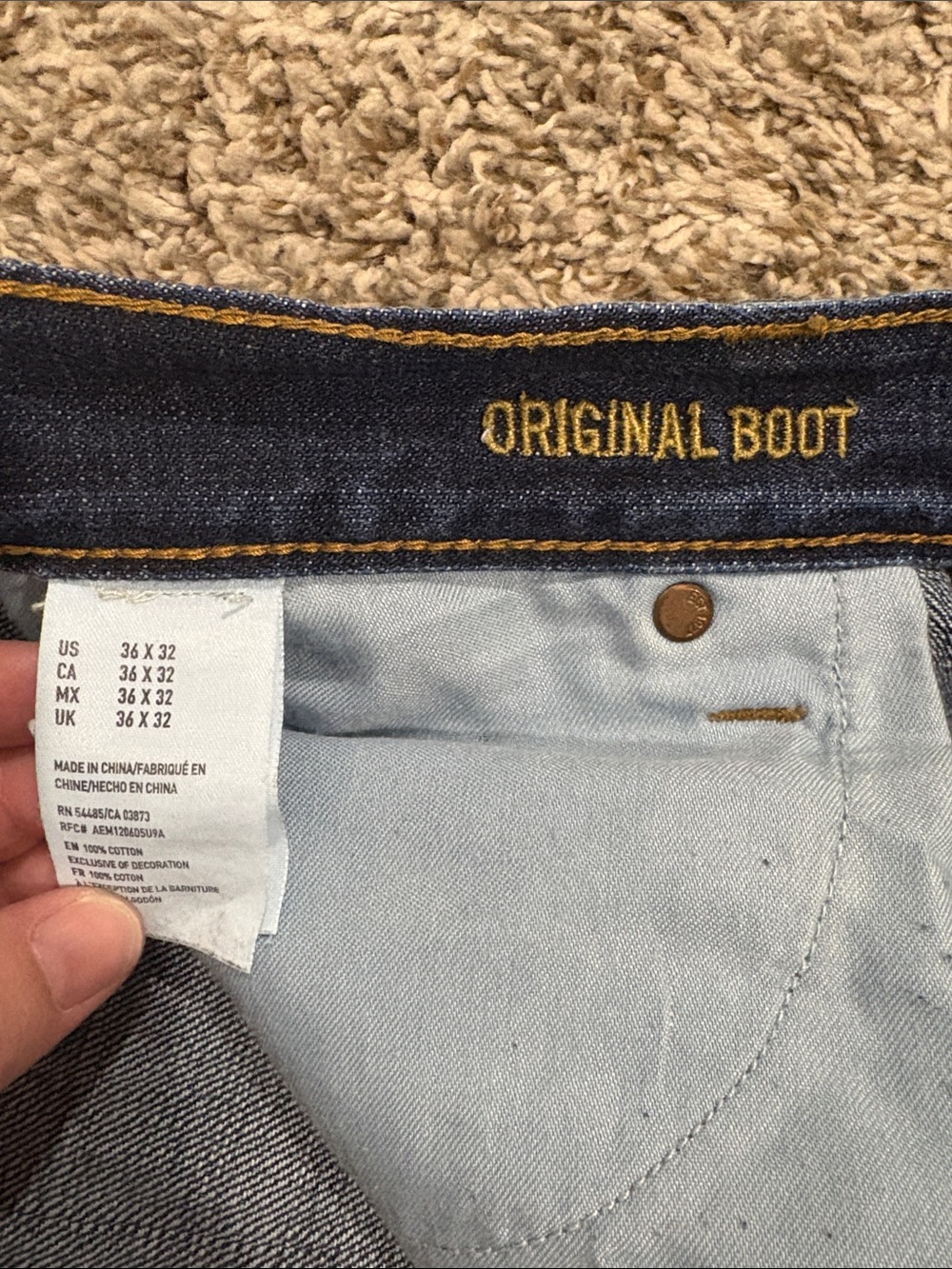 American Eagle Outfitters Dark Blue Straight Jeans - Picture 2 of 4